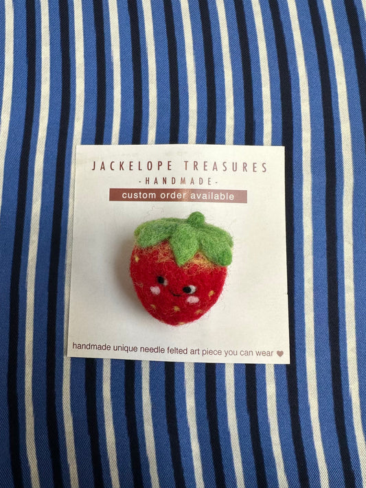 Jackelope Treasures Strawberry Brooch