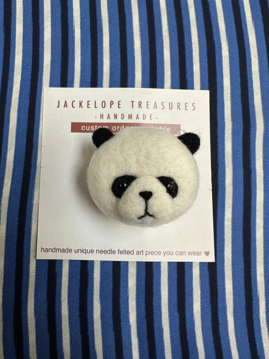 Jackelope Treasures Panda Face Brooch