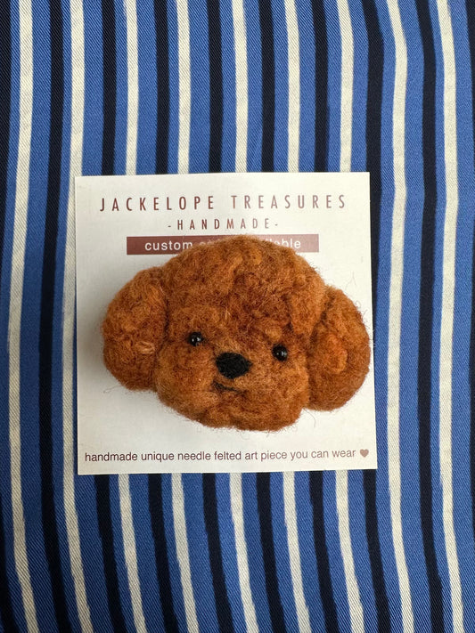 Jackelope Treasures Goldendoodle Brooch
