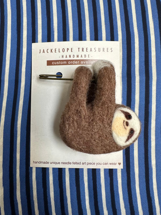 Jackelope Treasures Hanging Sloth Brooch