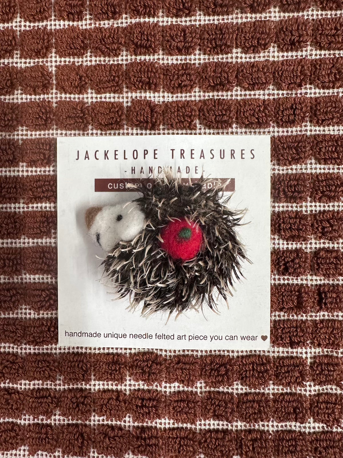 Jackelope Treasures Hedgehog Brooch - Left