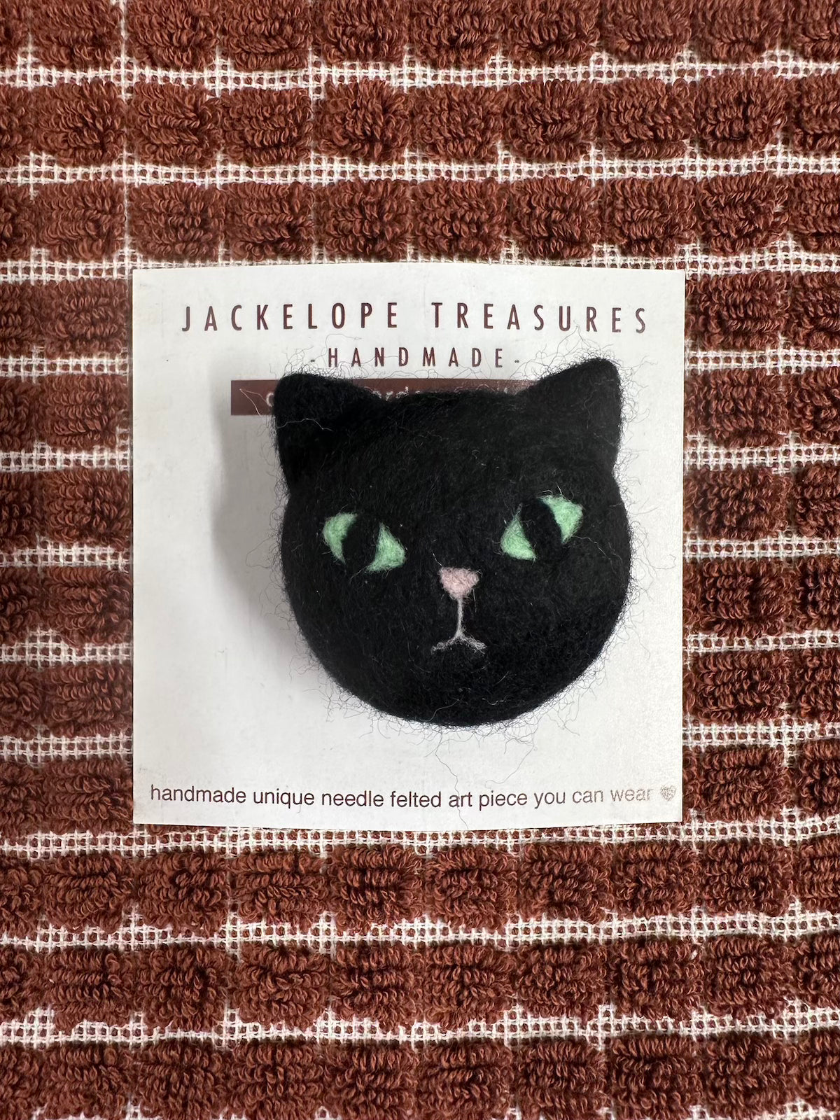 Jackelope Treasures Bombay Cat Face Brooch