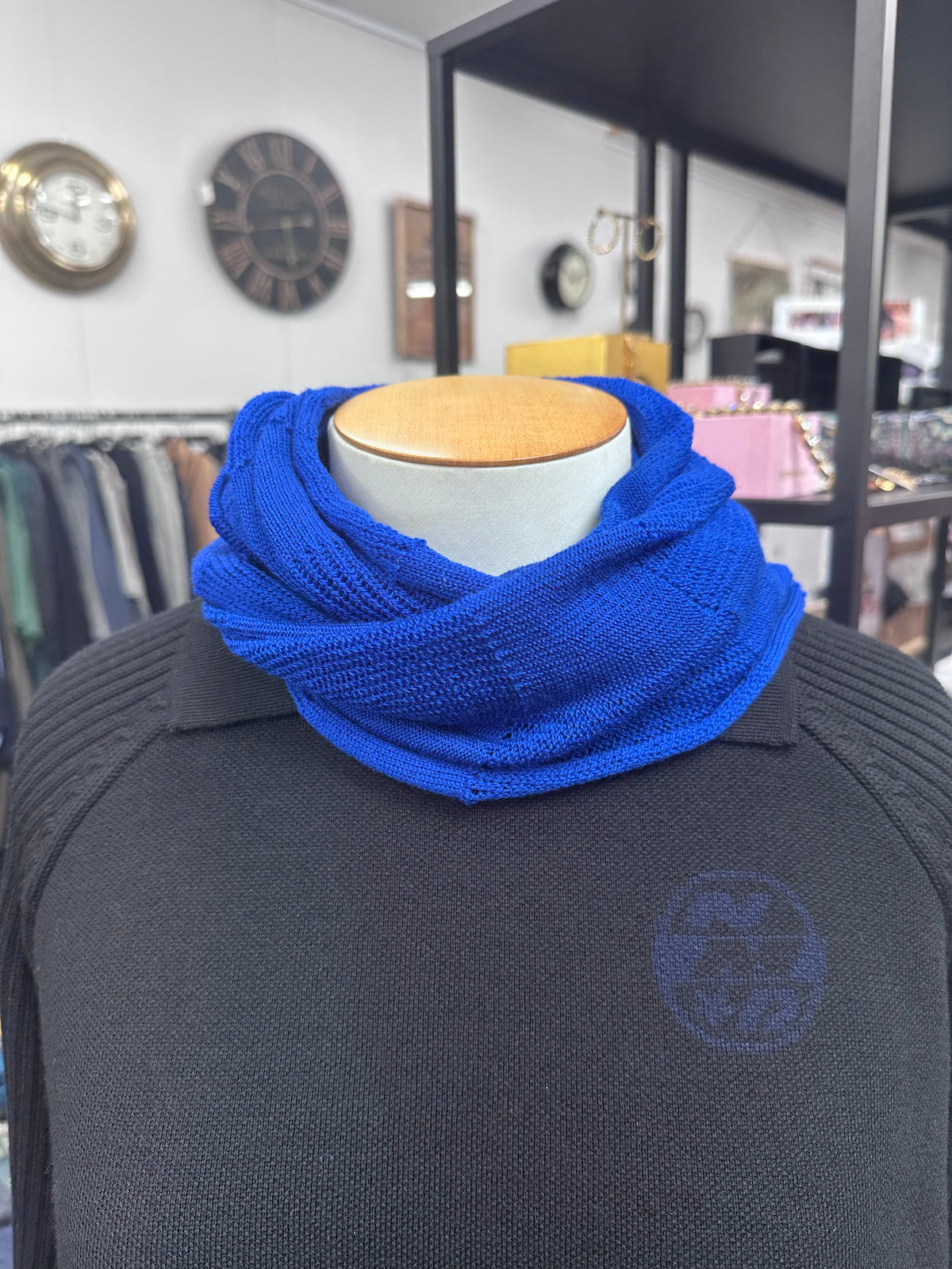 Country Laine Pattern Infinity Scarf - Cobalt