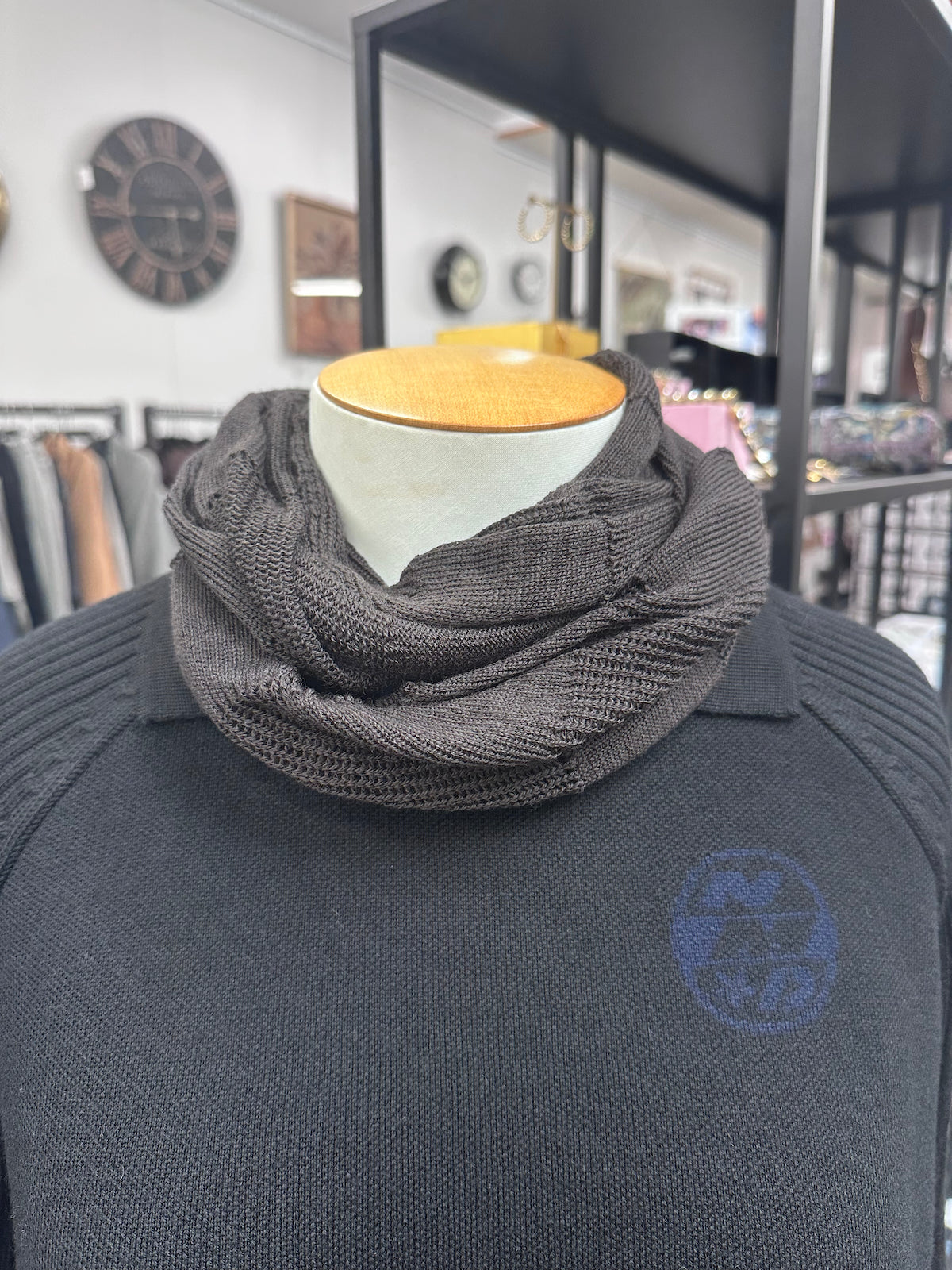 Country Laine Pattern Infinity Scarf - Chocolate