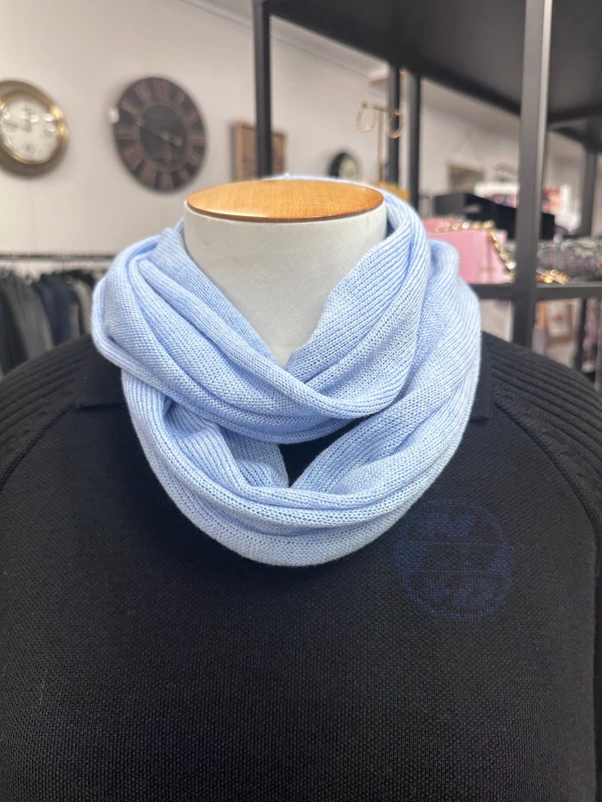 Country Laine Plain Infinity Scarf - Powder Blue