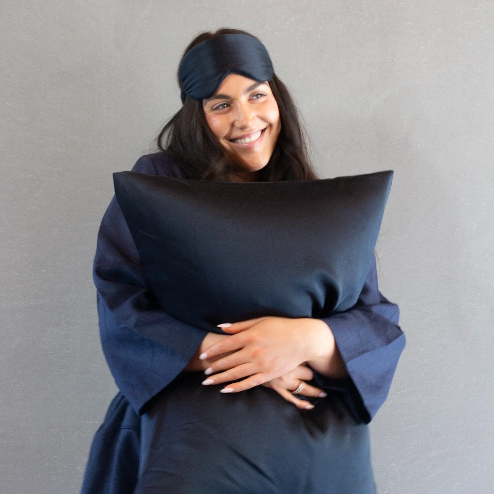 MM Linen Silk Eye Mask - Ink