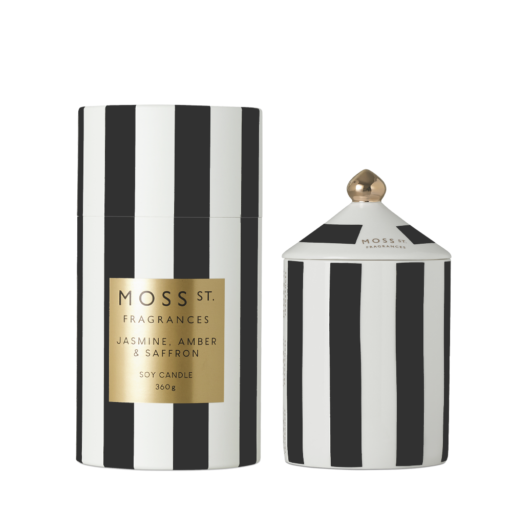 Moss St. Ceramic Large Candle 360g - Jasmine Amber & Saffron
