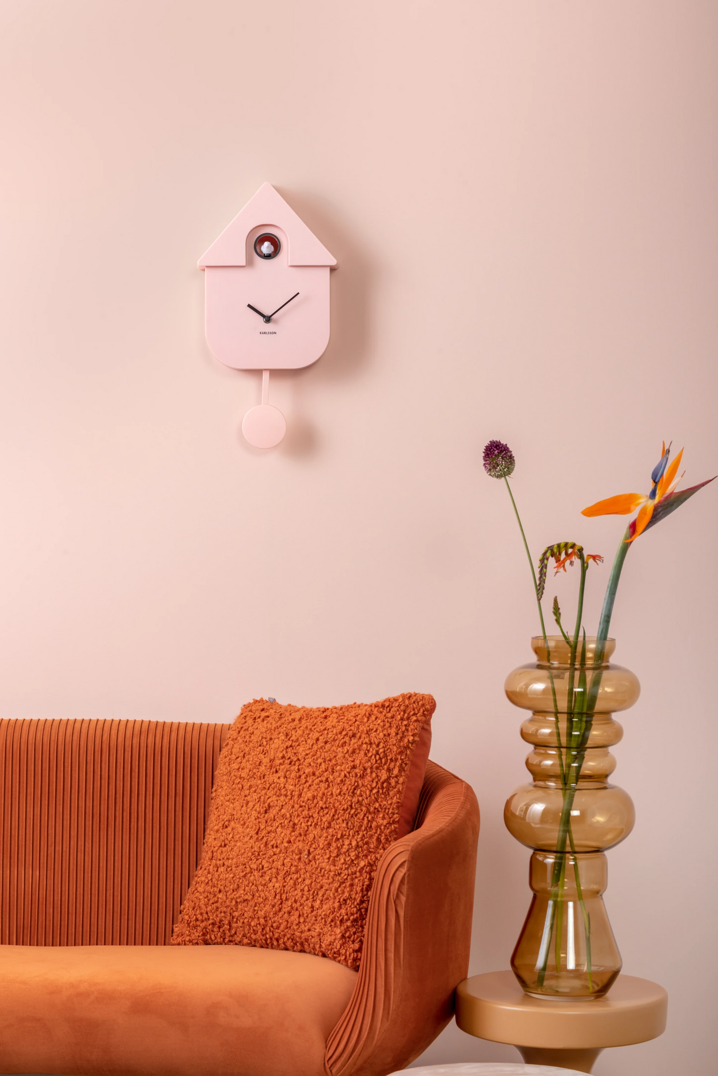 Karlsson Modern Cuckoo Clock - Soft Pink