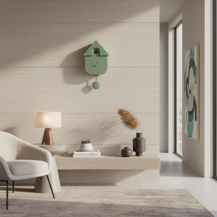 Karlsson Modern Cuckoo Clock - Metallic Green