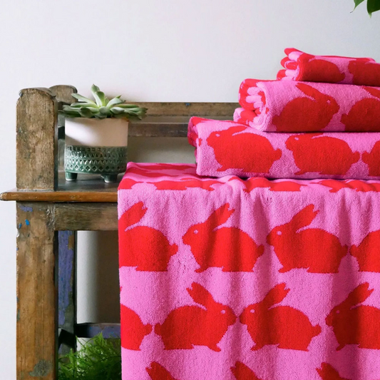 Anorak Organic Cotton Towels - Kissing Rabbits