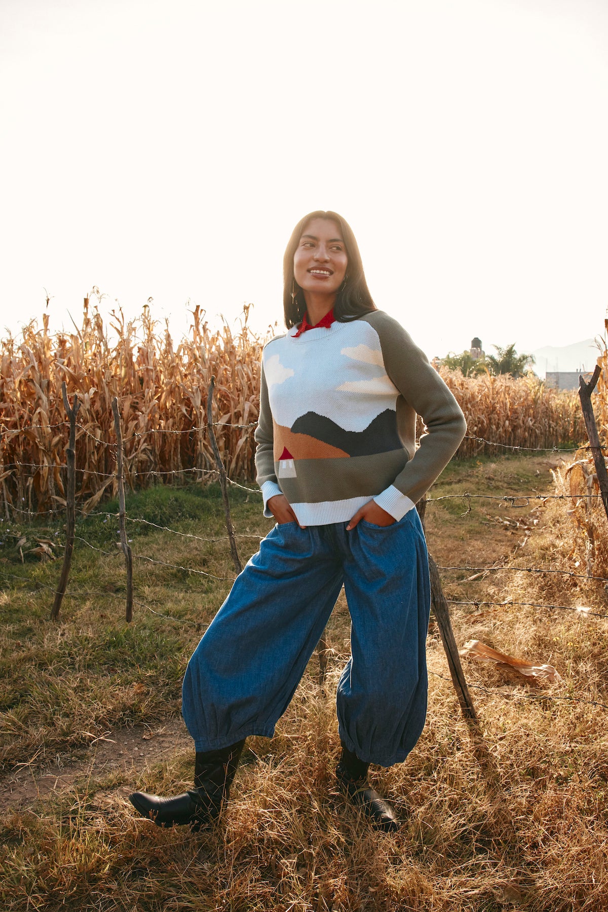 Boom Shankar Guru Pant - Blue Chambray