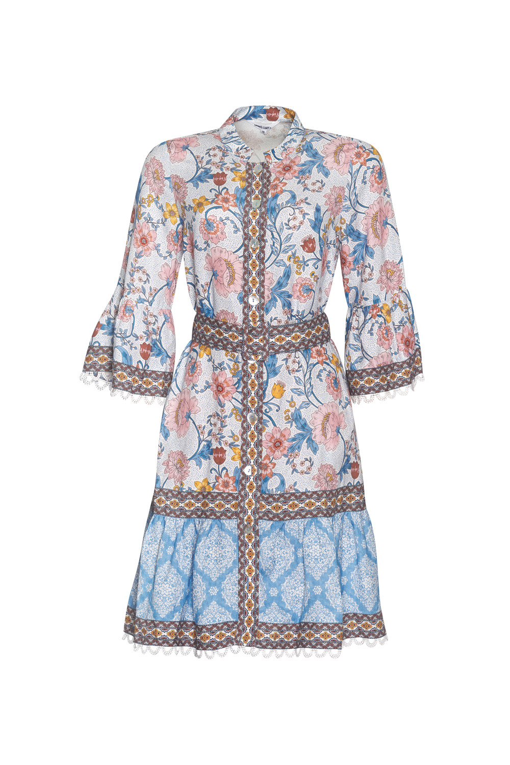 Loobies Story Anacapri Dress - Ecru Multi