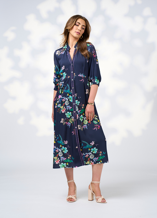 Loobies Story La Boheme Shirt Dress - Indigo Multi