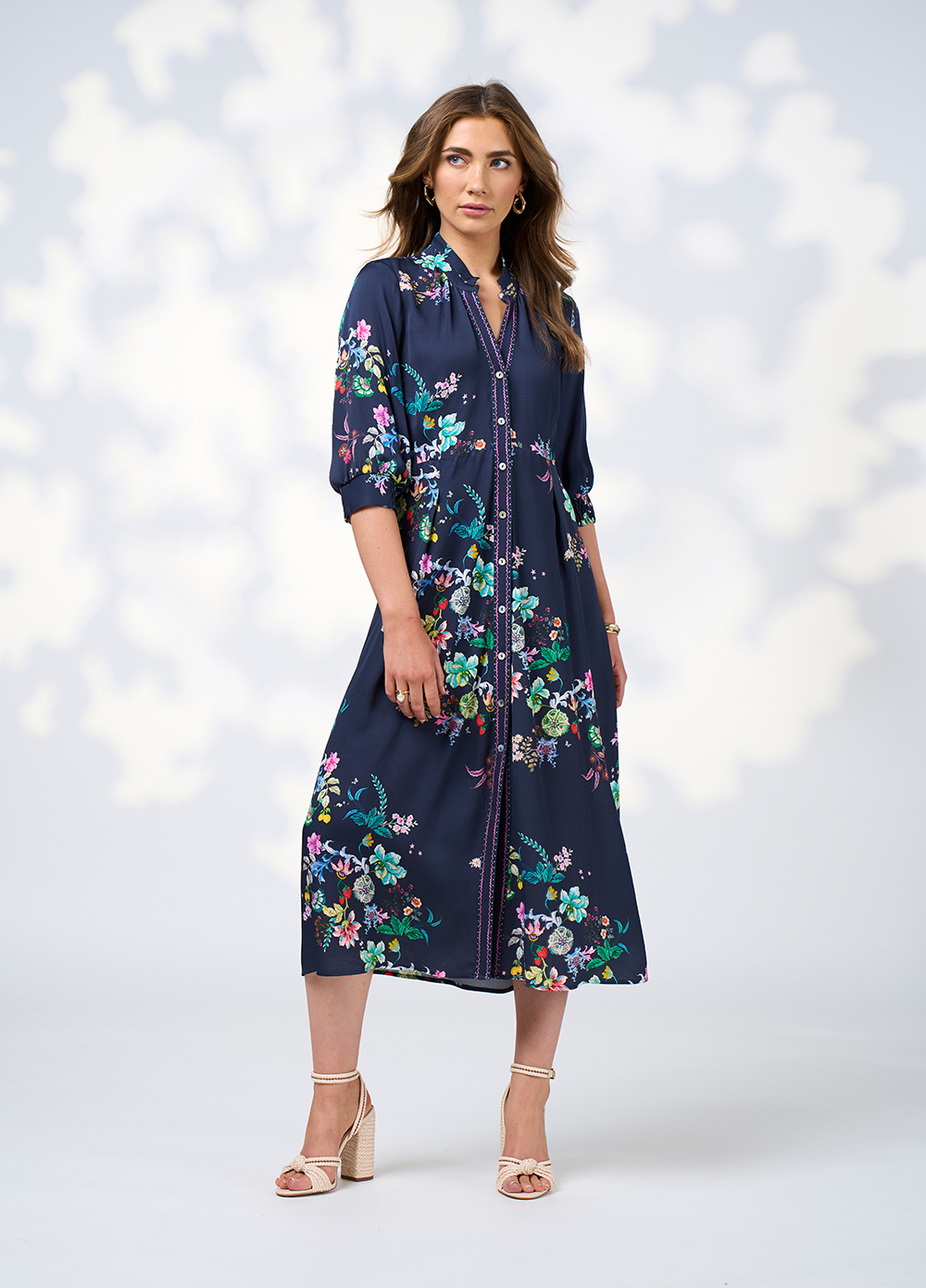 Loobies Story La Boheme Shirt Dress - Indigo Multi