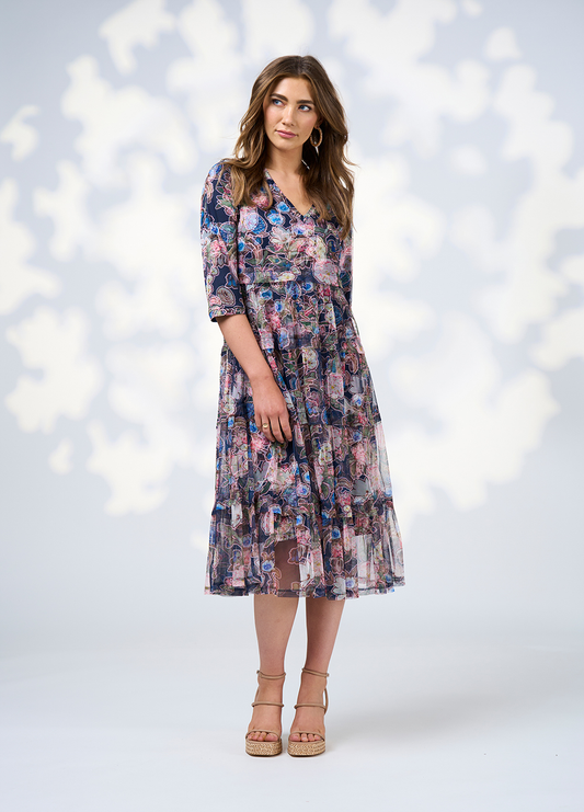 Loobies Story Maeve Tulle Dress - Indigo Multi
