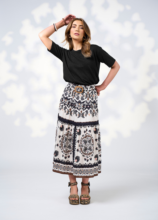 Loobies Story Zoe Skirt - Ecru Multi