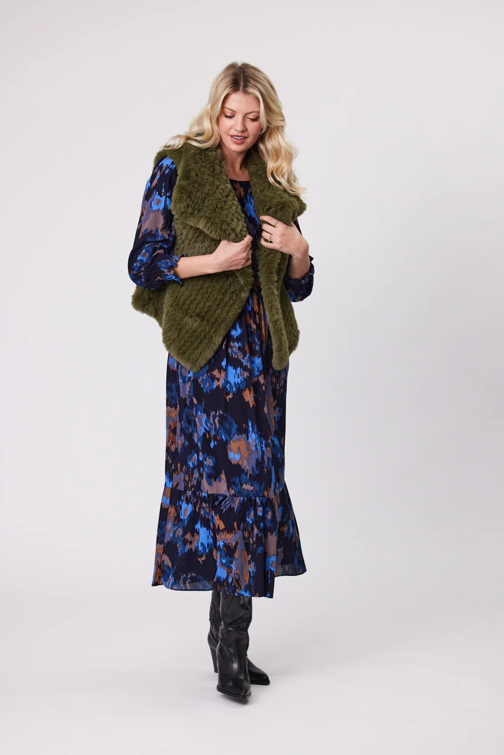 Lemon Tree Eira Fur Vest - Khaki