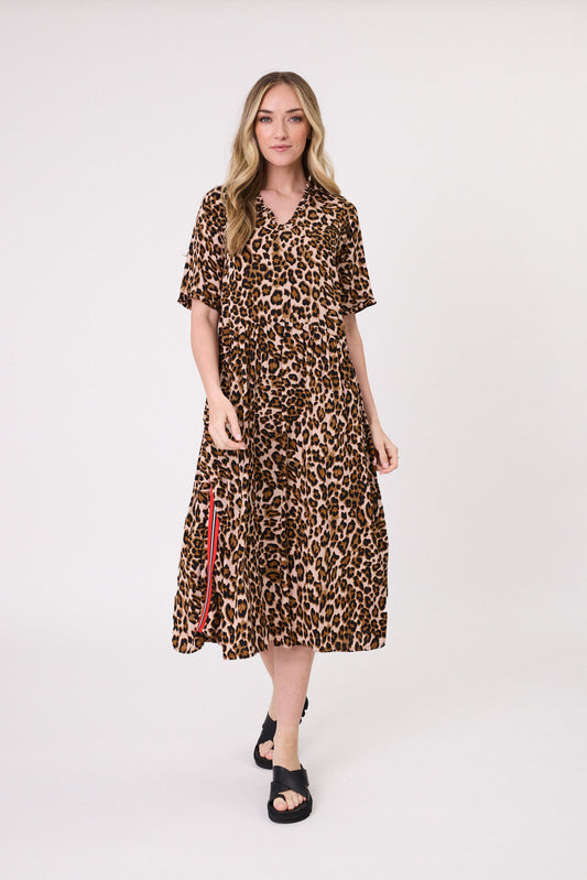 Lemon Tree  Leona Dress - Leopard Print