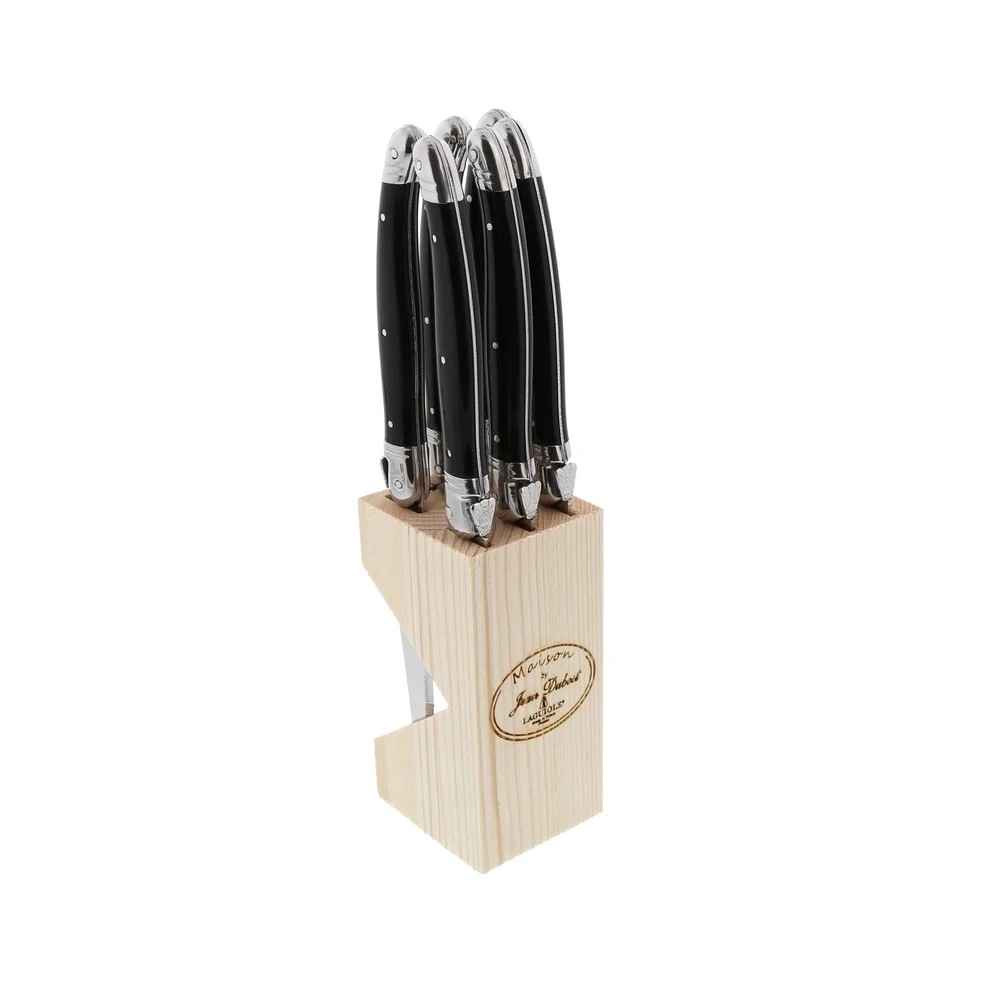 Laguiole Steak Knife Block Set of 6 - Black