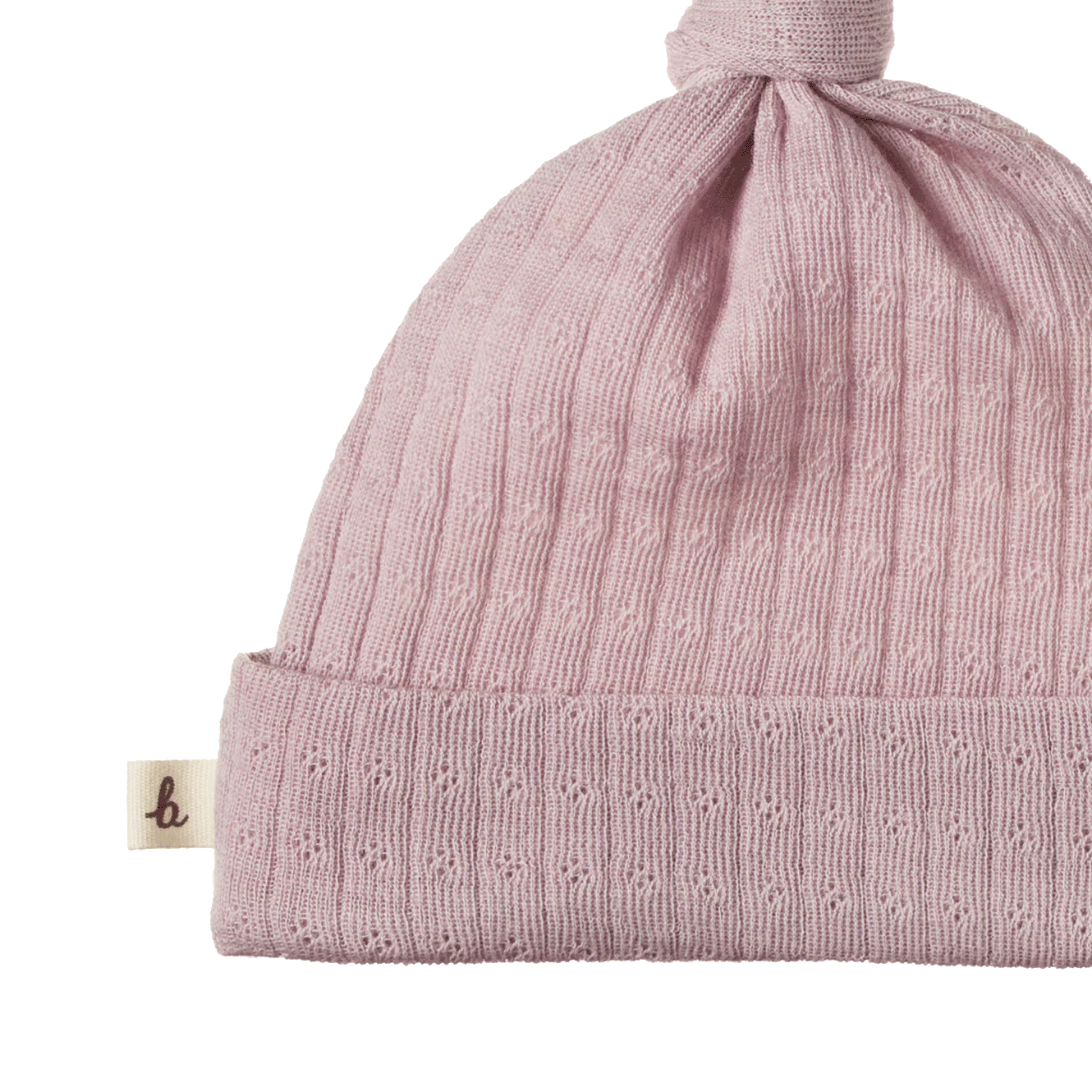 Nature Baby Merino Essential Knotted Beanie Pointelle - Lilac