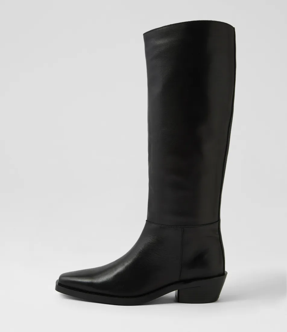 Mollini Feidel Knee High Boot - Black Leather