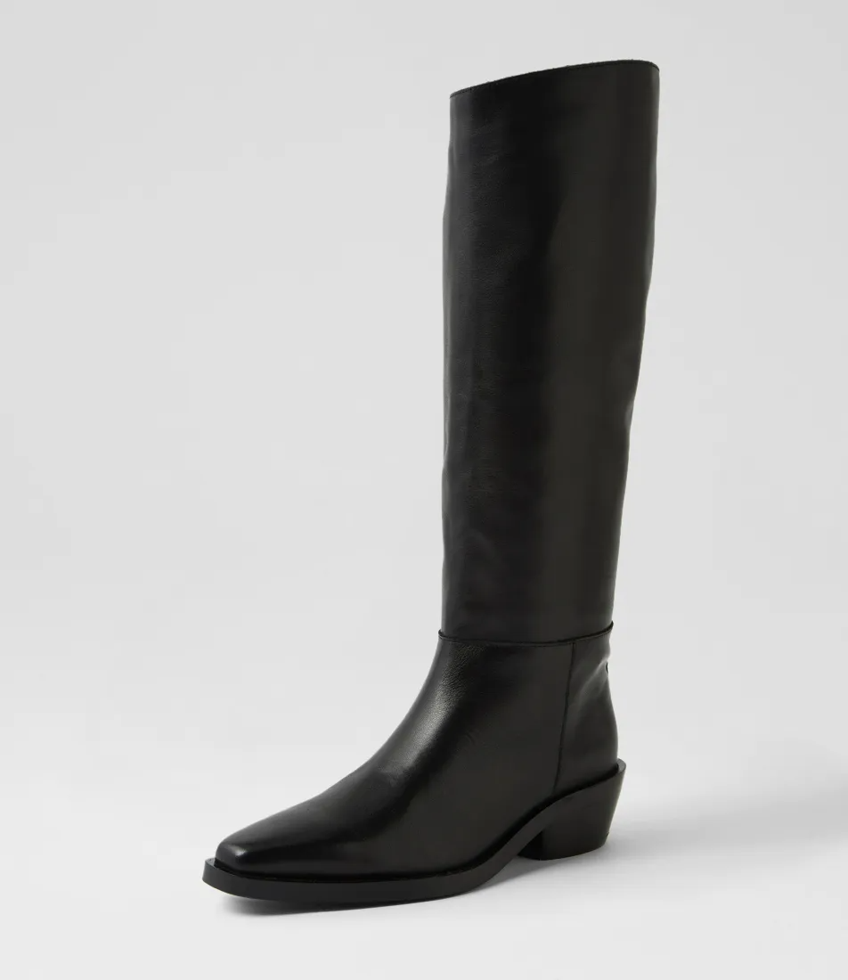 Mollini Feidel Knee High Boot - Black Leather