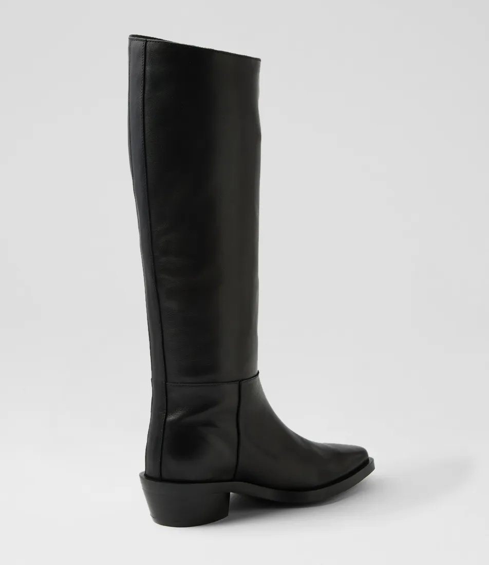 Mollini Feidel Knee High Boot - Black Leather