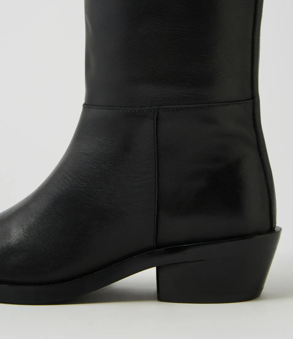 Mollini Feidel Knee High Boot - Black Leather