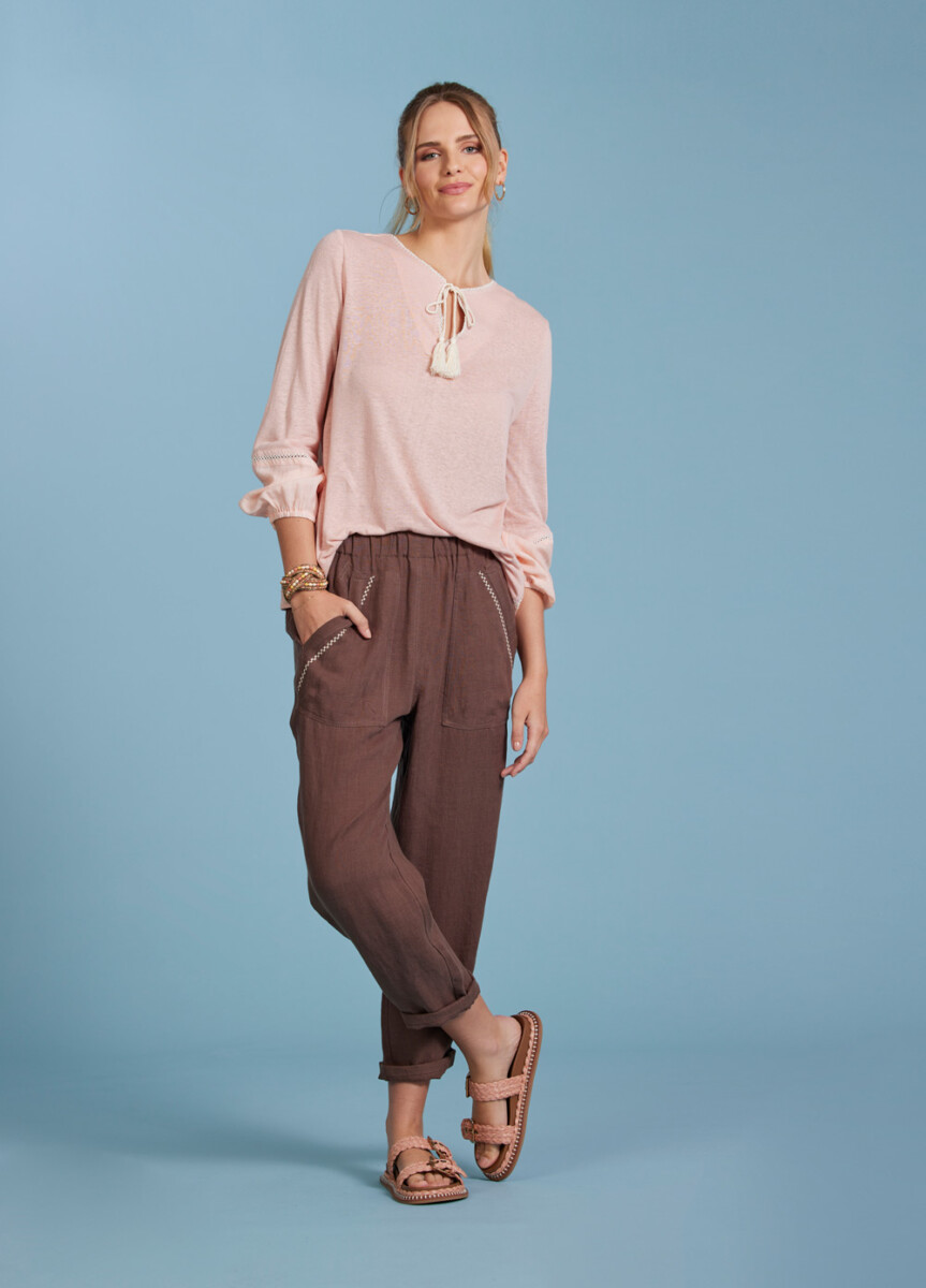 Madly Sweetly Mixed Media Top - Mulberry