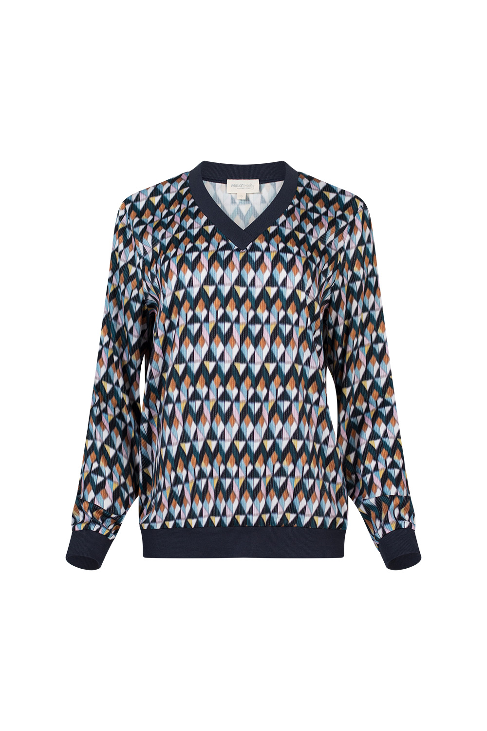 Madly Sweetly Facet V Neck Top - Multi