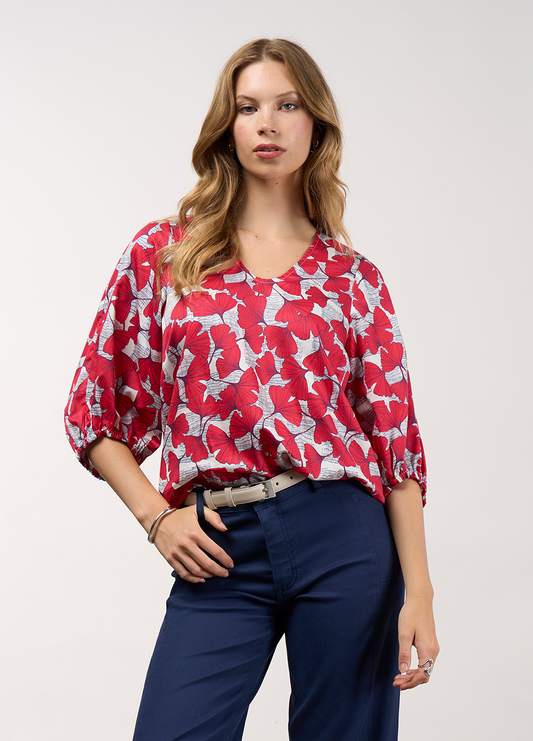 Madly Sweetly Take Flight Top - Poppy Multi