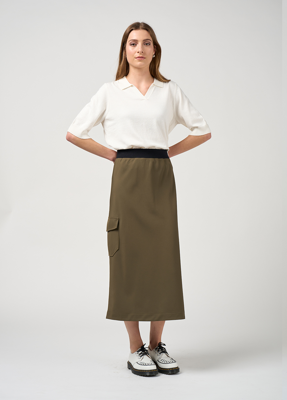Madly Sweetly Cavalry Skirt - Khaki