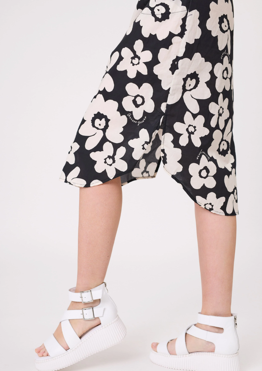 Lemon Tree Maddie Dress - Black/White Floral