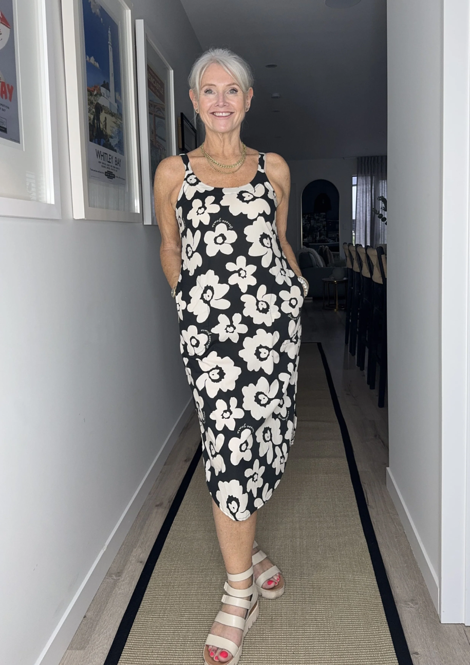 Lemon Tree Maddie Dress - Black/White Floral