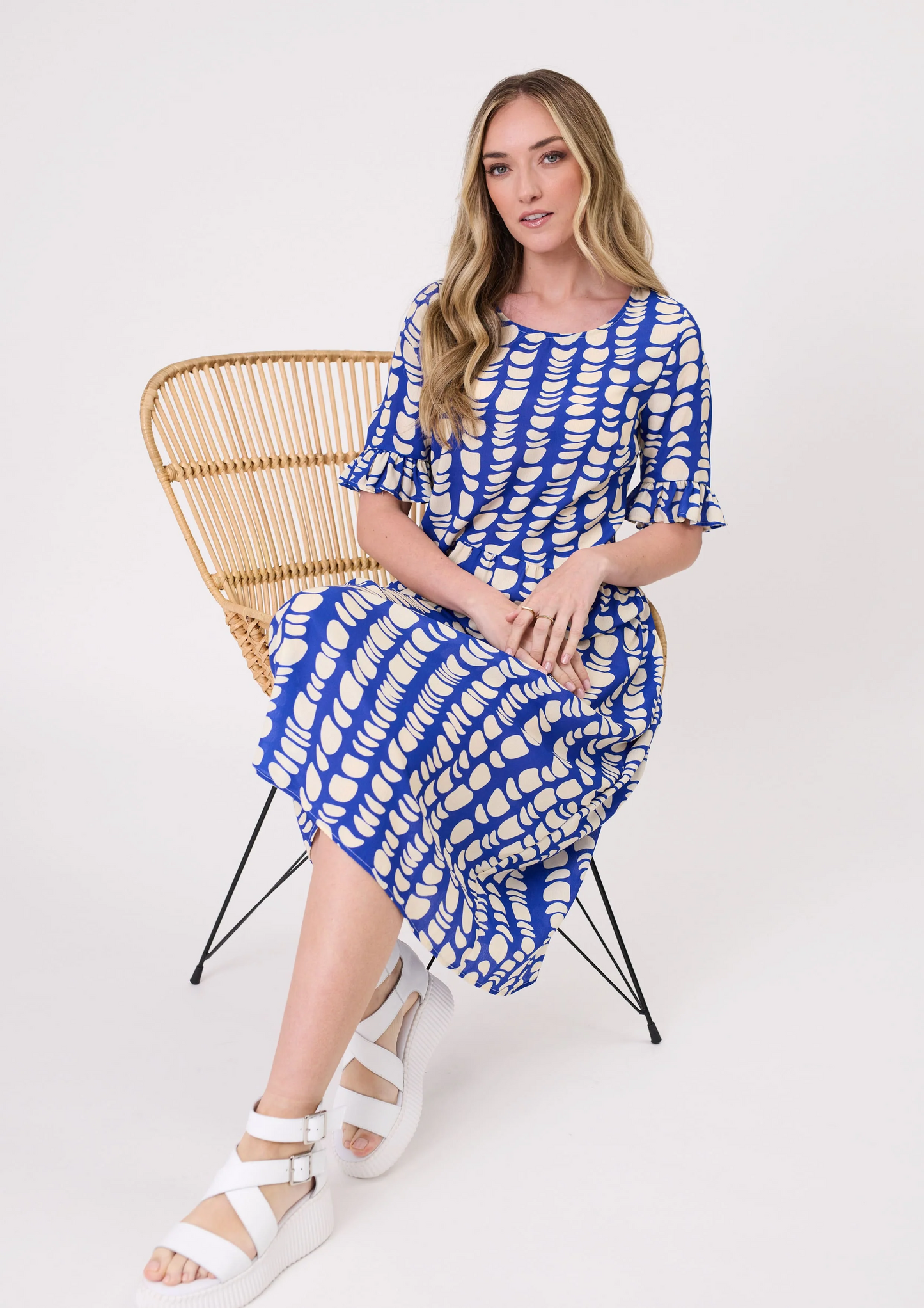 Lemon Tree Madonna Dress - Cobalt