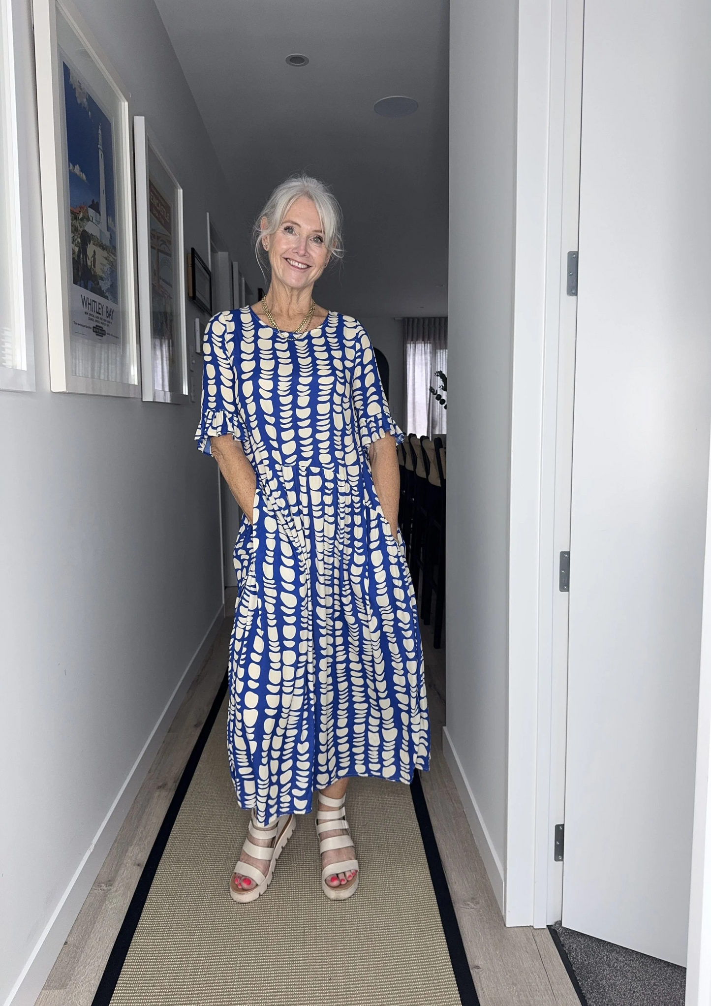 Lemon Tree Madonna Dress - Cobalt