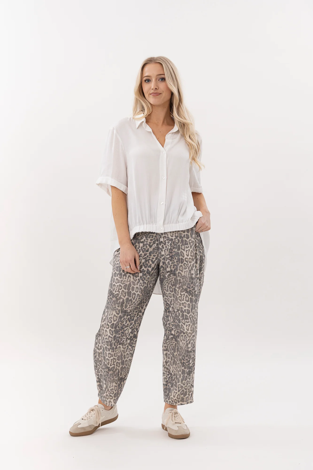 Mi Moso Barrel Jean - Leopard Wash