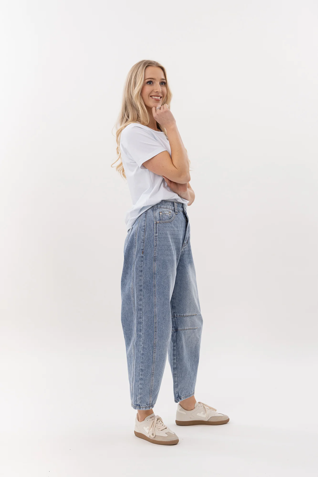 Mi Moso Barrel Jean - Light Wash