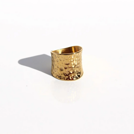 Queen of the Foxes Wide Hammered Band Ring