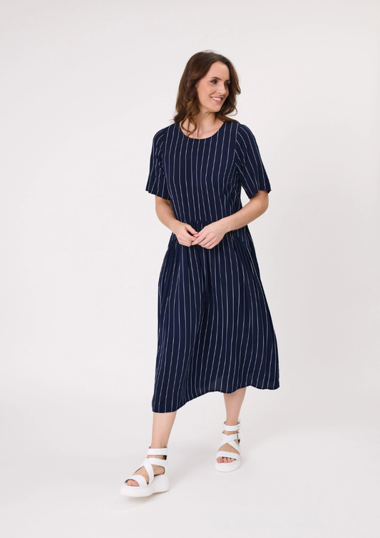 Lemon Tree Monroe Dress - Navy Stripe