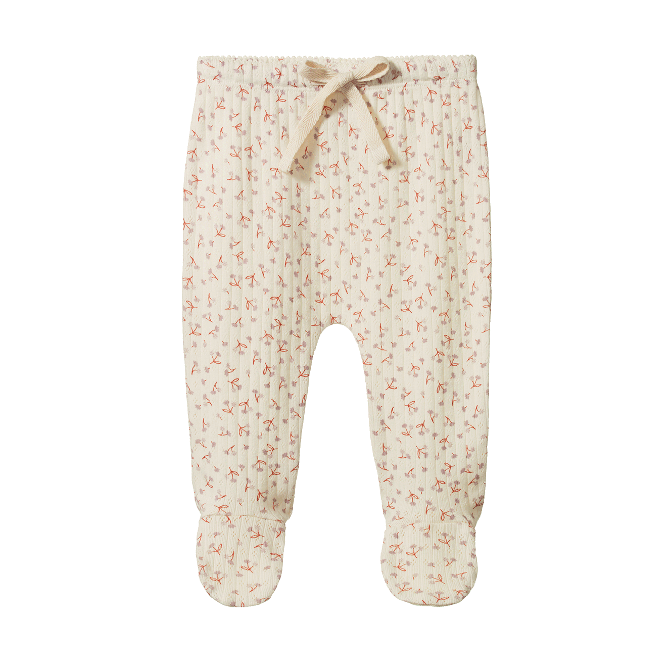 Nature Baby Footed Rompers Pointelle - Dandelion Print