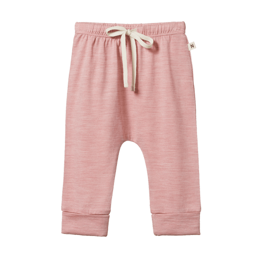 Nature Baby Merino Drawstring Pants - Mauve Marl