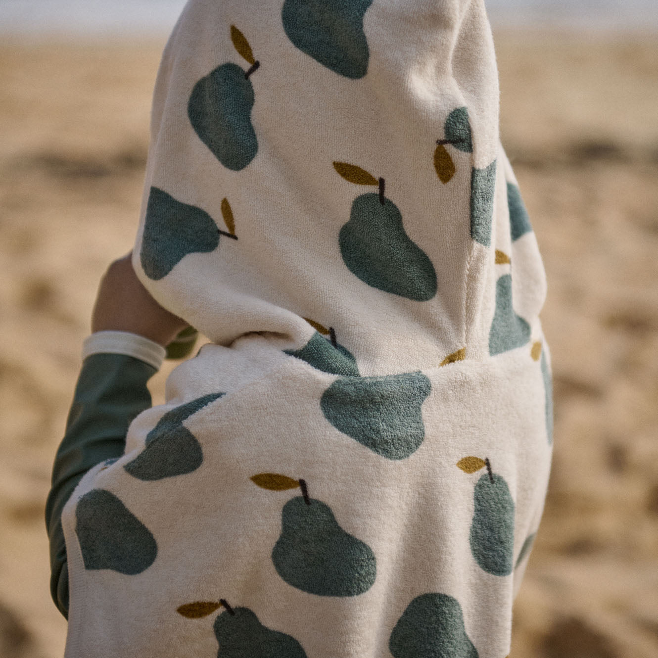 Nature Baby Organic Cotton Poncho Towel - Pear Print