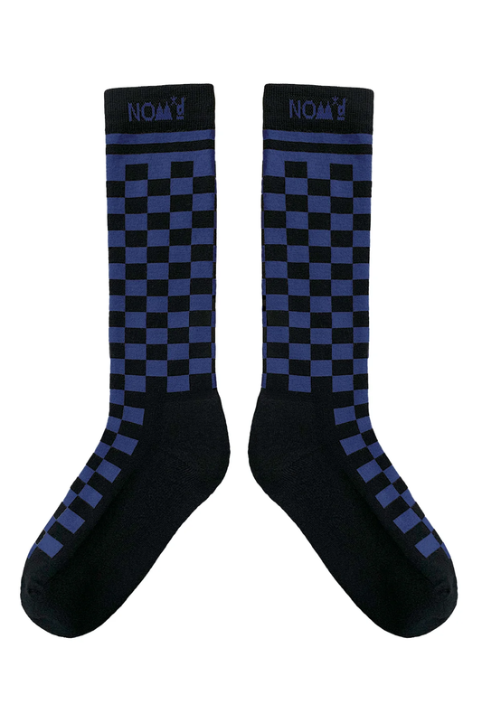 NOM*d Checkerboard Socks - Black/Blue