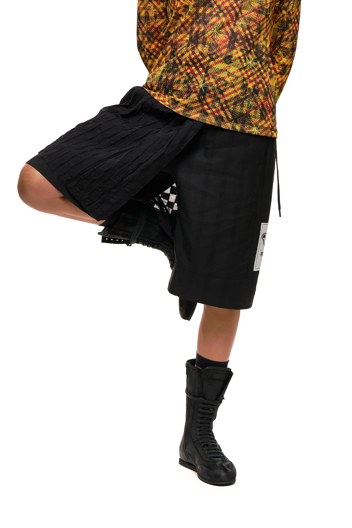 NOM*d Demi Pleat - Black Checkerboard