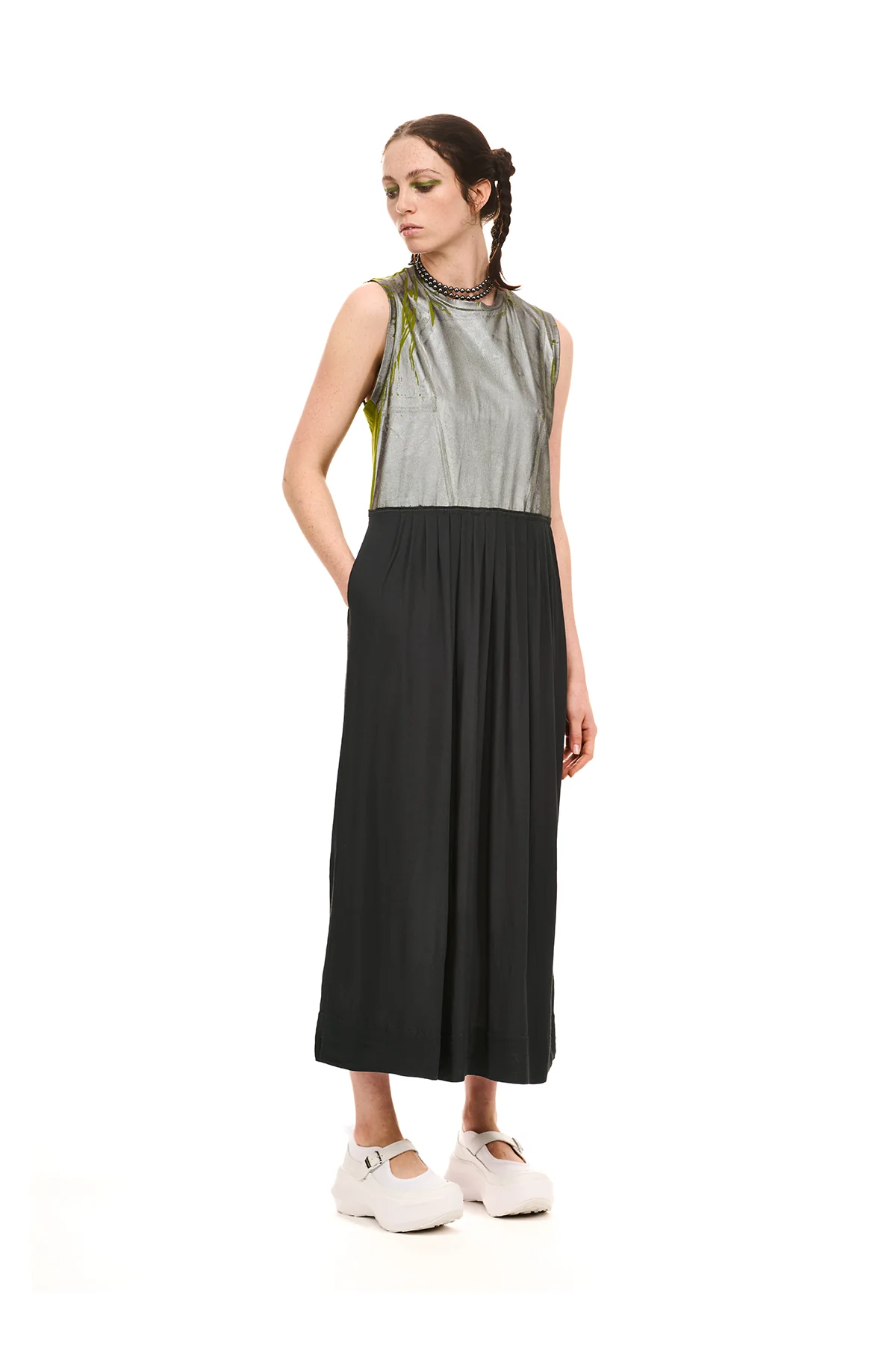 NOM*d Foiled Dress - Charcoal