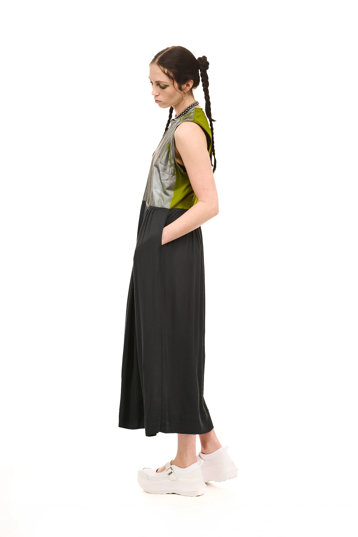 NOM*d Foiled Dress - Charcoal
