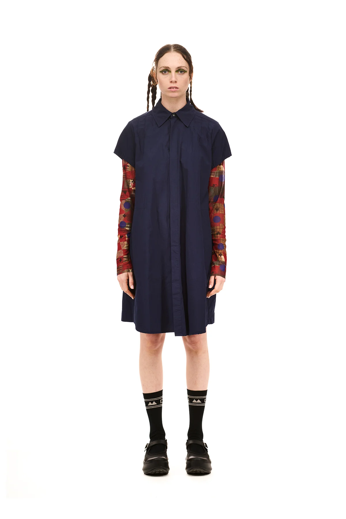 NOM*d Grid Shirt Dress - Midnight