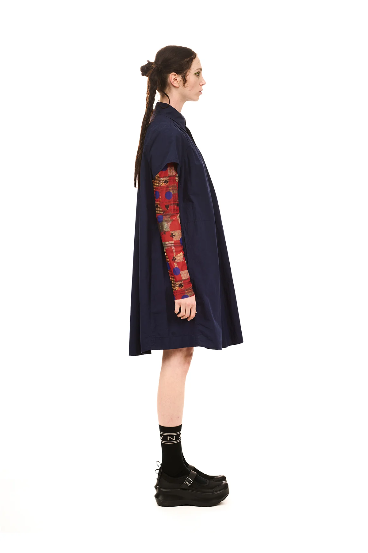 NOM*d Grid Shirt Dress - Midnight