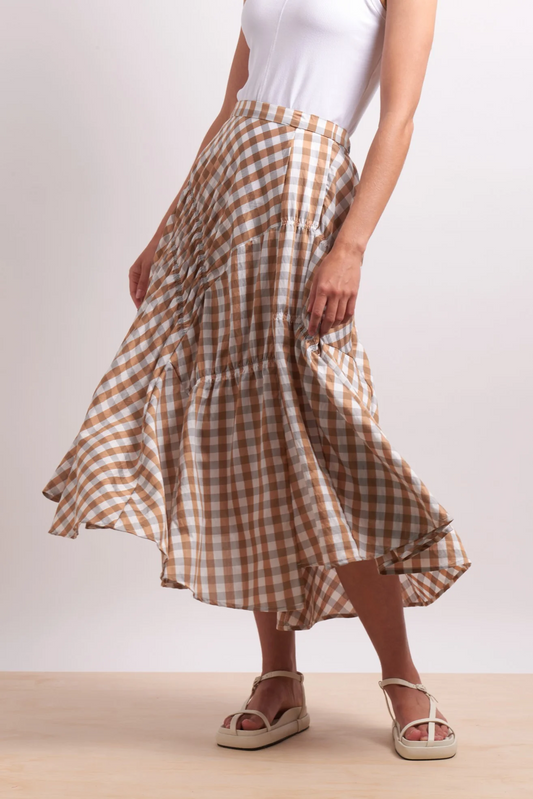 Neris In Stitches Skirt - Sand Check